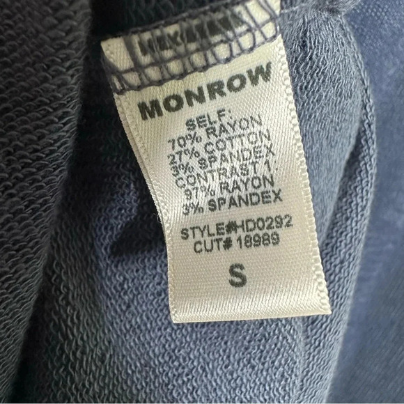 Monrow Revolve Navy Super Soft Blanket Stitch Casual Shirt Dress Size Small - Picture 10 of 12